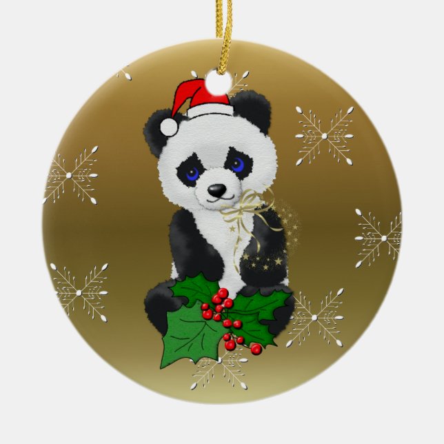 JulPanda Julgransprydnad Keramik (Framsidan)