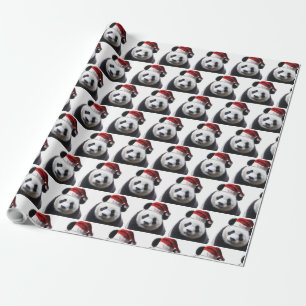 Julpanda med Santa Hat Presentpapper