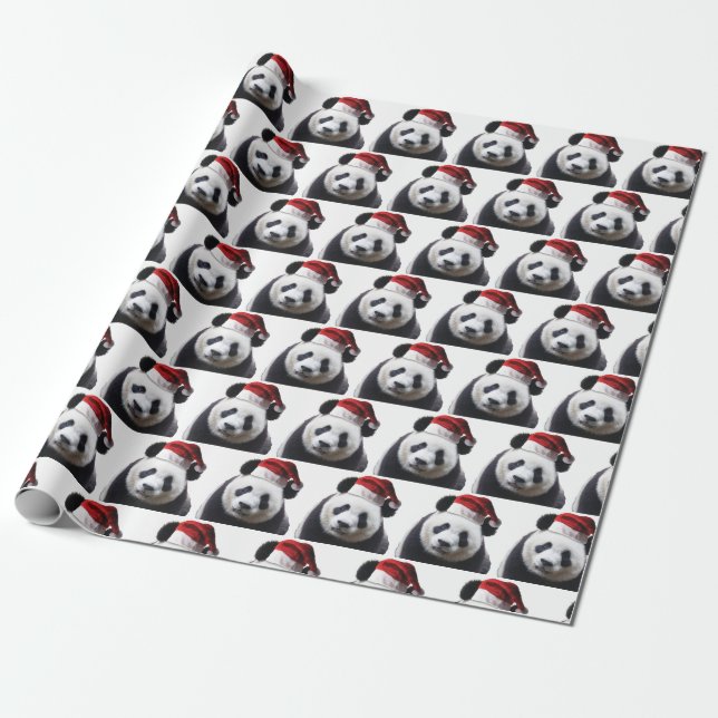 Julpanda med Santa Hat Presentpapper (Utrullad)