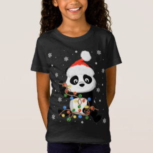 Julpanda med Träd Ljus, den vackra Santa Julafton T Shirt