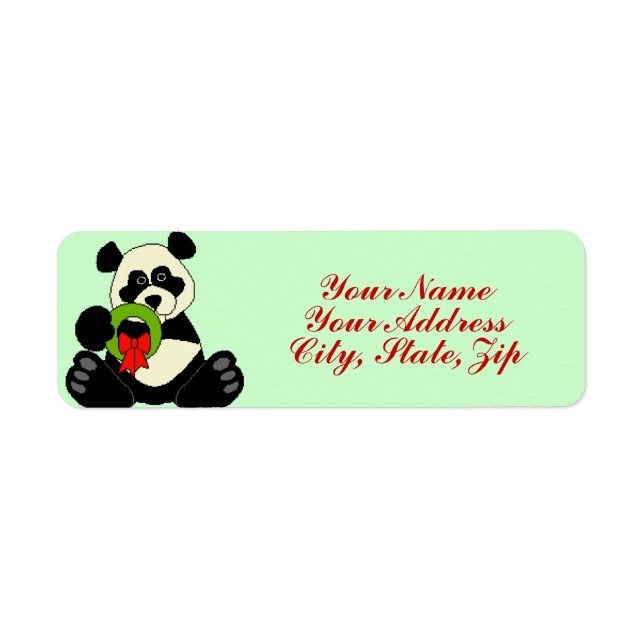 Julpanda Returadress Etikett (Framsidan)