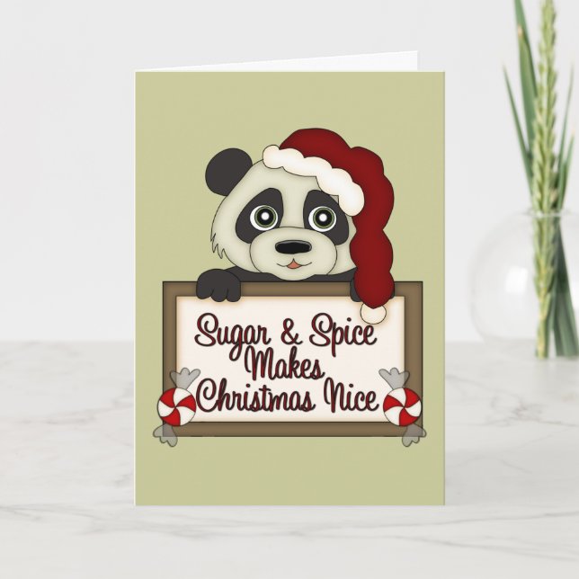 Julpanda Sugar and Spice Card Helgkort (Framsida)