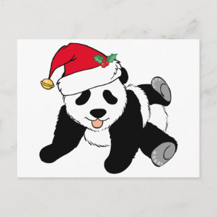 Julpandabjörnen i Santa Hat Helg Vykort