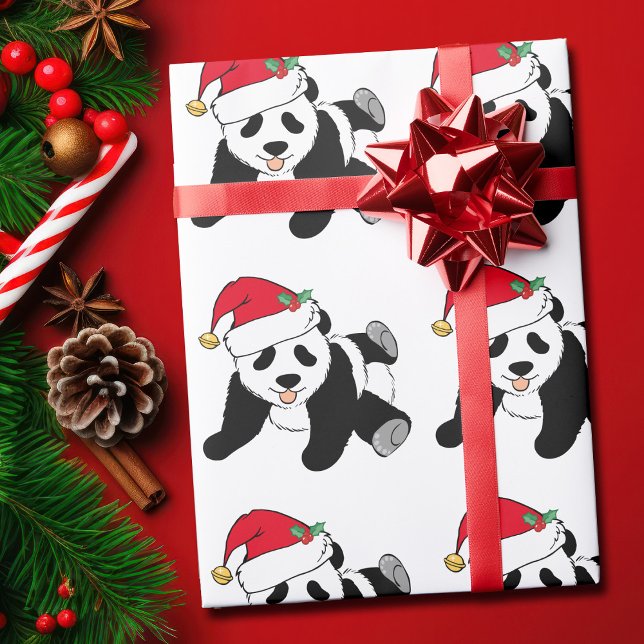Julpandabjörnen i Santa Hat Presentpapper (Skapare uppladdad)