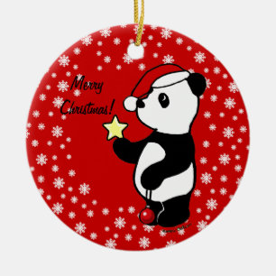 JulPandastrumpa Julgransprydnad Keramik