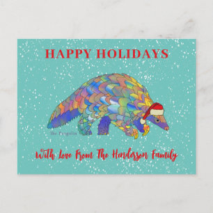 Julpangolin Cute-utrotningshotade arter Helg Vykort