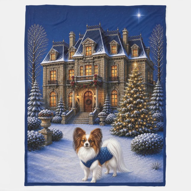 Julpapillon  fleecefilt (Framsidan)