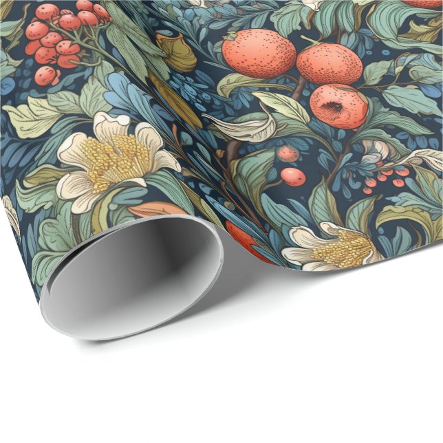 Julpapper Art Nouveau-stil  (Rullad Hörn)
