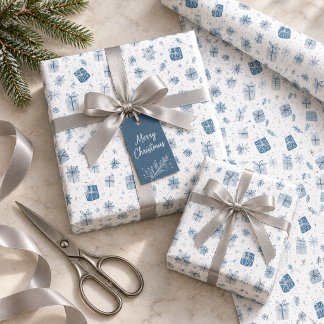 Julpapper för företag med blå gåvor