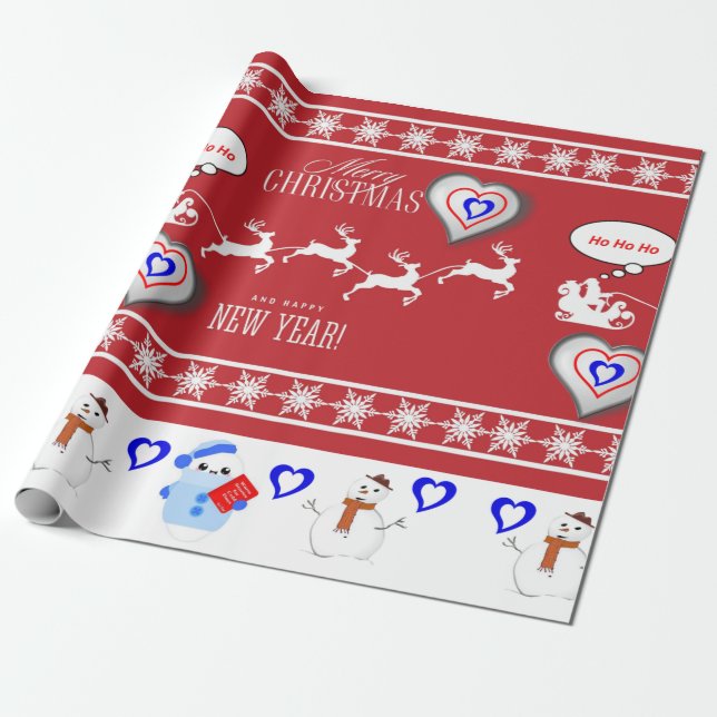 Julpapper God Jul Gott Nytt År (Utrullad)
