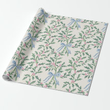 Julpapper med Holly Vine och blåa band C