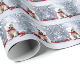 Julpapper med isbjörn