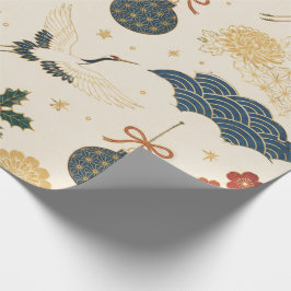 Julpapper med japansk trana
