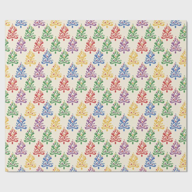 Julpapper med julgrans tema (Platt)