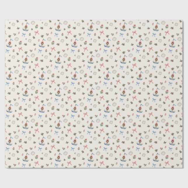   Julpapper med kusttema | Segelbåts stävar (Platt)