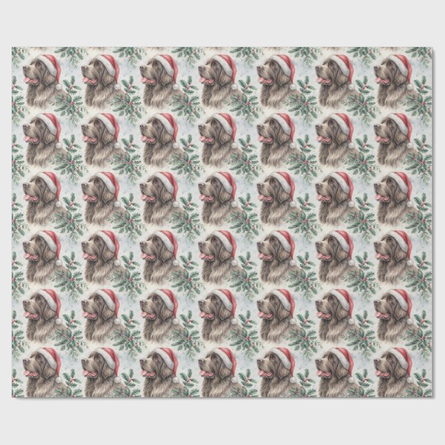 Julpapper med Newfoundlandshund (Platt)