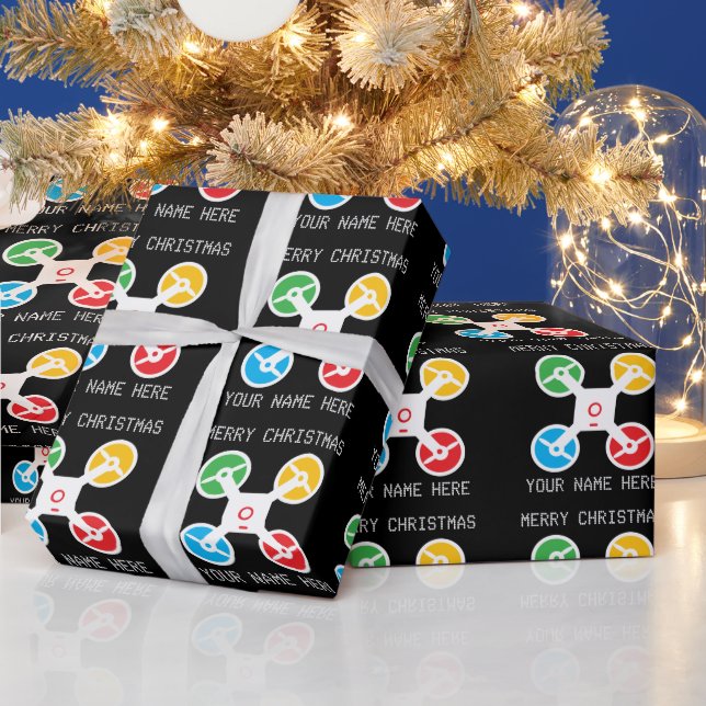 Julpapper med rolig drönare siluett (Helgdagar)