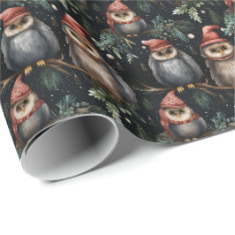 Julpapper med Santa Ugglor