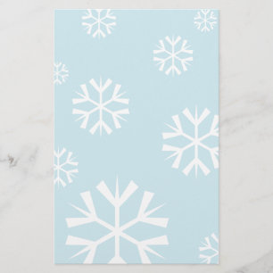 Julpapper med vita snöflingor brevpapper