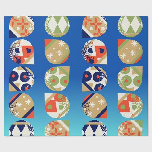Julpapper Moderna Färgglada Ornament (Seam)
