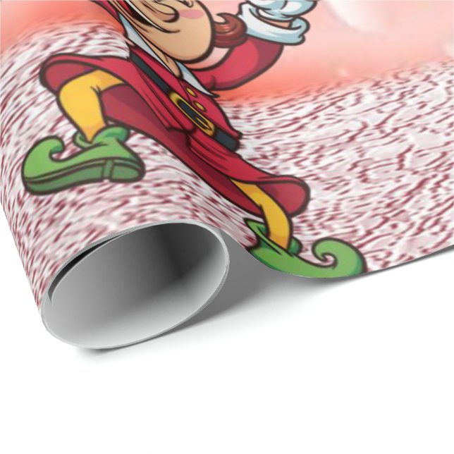 Julpapper Pepparmynta Tomte Snöman (Rullad Hörn)