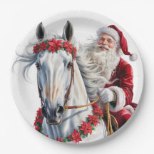Julpapperstallrik för hästälskare