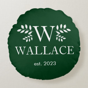 Julpar julmonogram nygifta foto  rund kudde