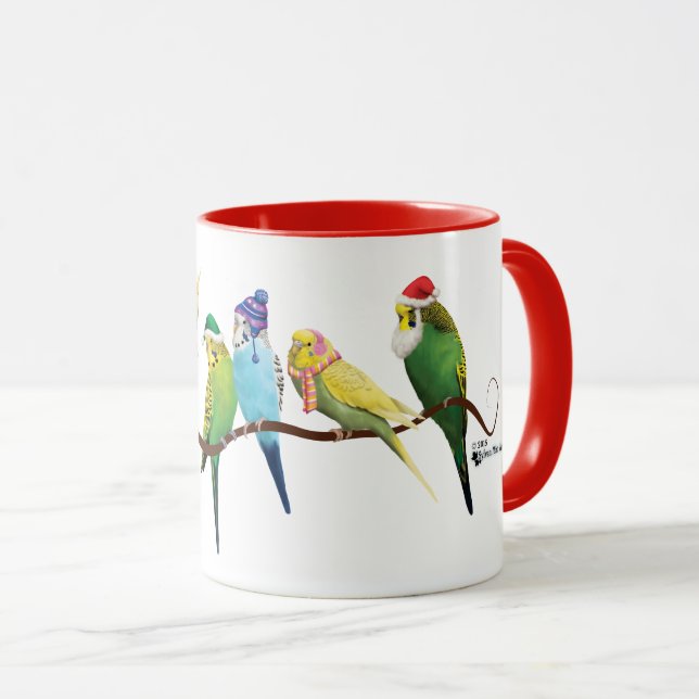 Julparakiter & Cockatiels Mugg (Framsida höger)
