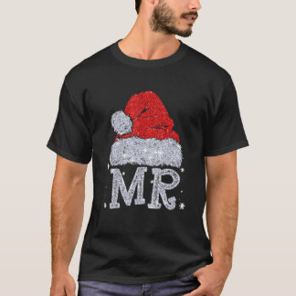 Julparet Matching Mr. och Santa Hat Xma T Shirt