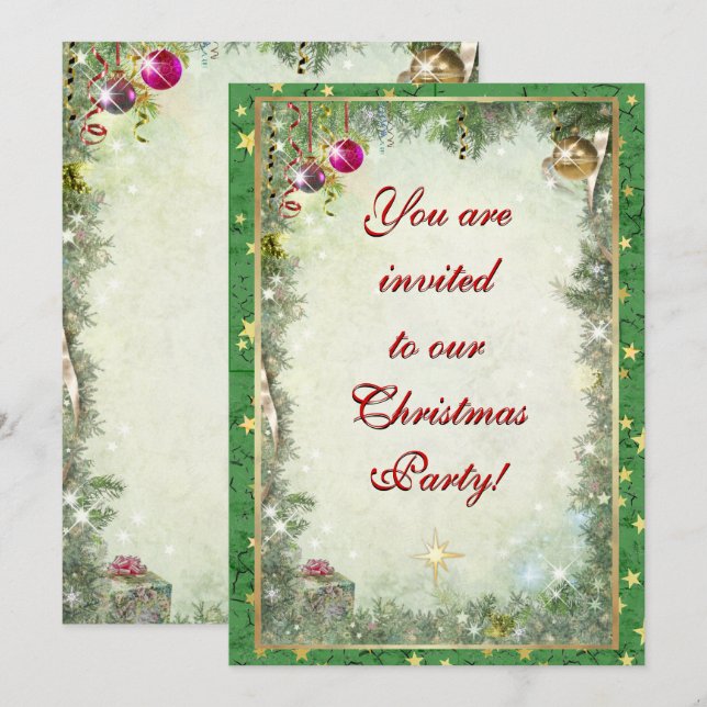 Julpartiets inbjudan (allt anpassade) (Fram/baksida)