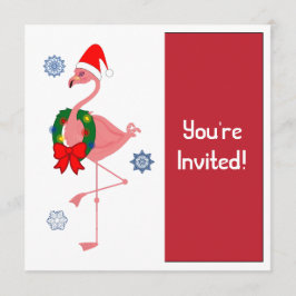 Julpartiets inbjudan Flamingo i Santa Hat