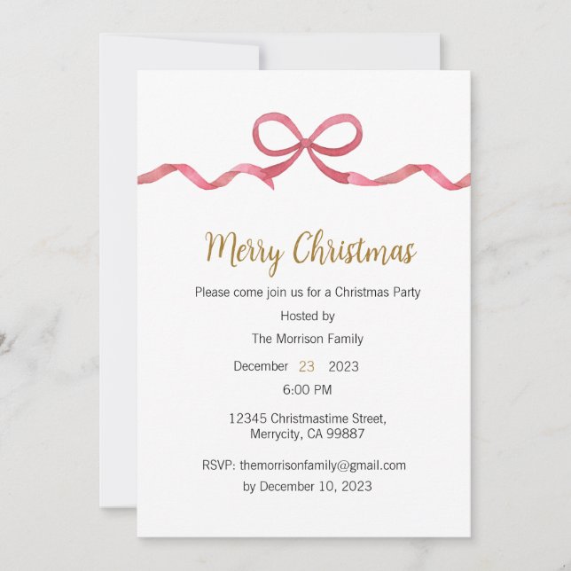 Julpartiets inbjudan, Julafton Inbjudan (Framsida)