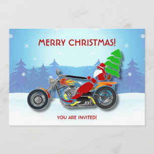 Julpartiets inbjudan Santa Riding Chopper