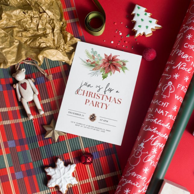 Julpartiets inbjudan till Grey Poinsettia (Skapare uppladdad)