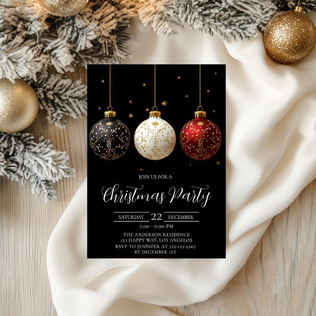 Julpartiets inbjudan till Luxury Black & Guld (Skapare uppladdad)