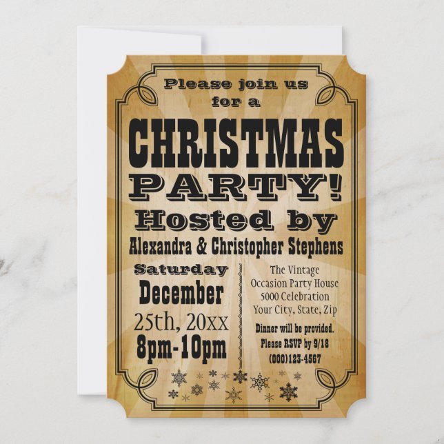 Julpartiets inbjudan till Rustic Vintage Land (Framsida)