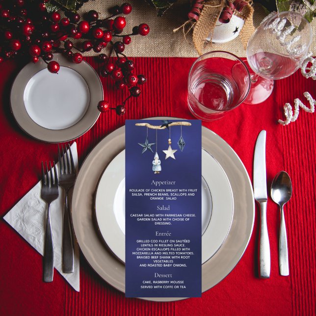 Julparty blå tomte nordisk meny (Skapare uppladdad)