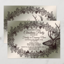 Julparty Blommig Ren Gylden Vinter