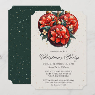 Julparty Botaniska Ornamenten Inbjudningar