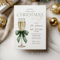 Julparty Champagneglas Grönt Guld 