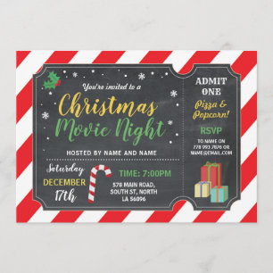 Julparty Filmnatt Film Biljett Julen Glädje Inbjudningar