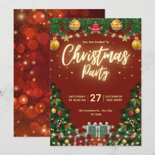 Julparty Flyer Inbjudningar