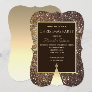 Julparty Glans Guld Inbjudningar