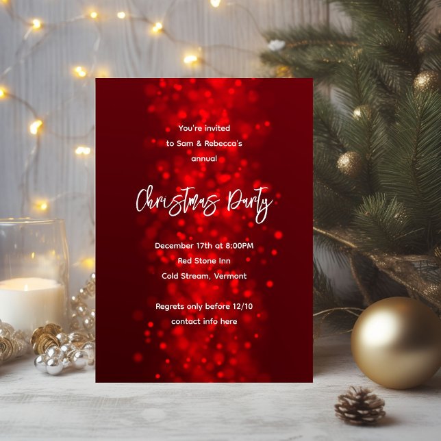 Julparty Glänsande Röda Inbjudningar (Skapare uppladdad)