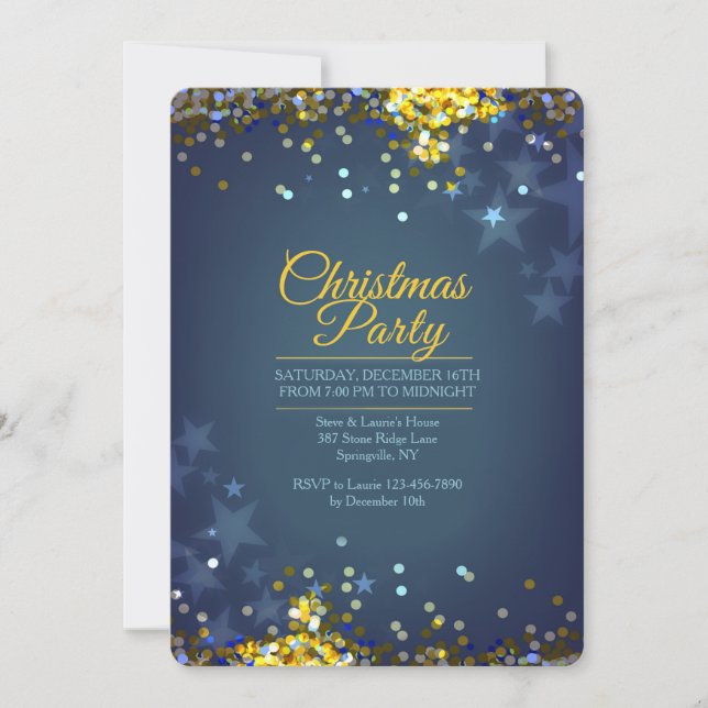 Julparty Glitter Inbjudan (Framsida)