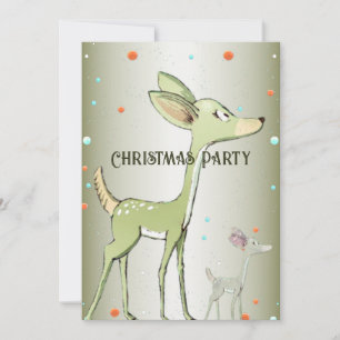 Julparty Gröna Hjortar Högtider Söt Inbjudningar