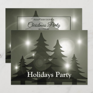 Julparty Gröna Träd Högtid Vinter Elegant Inbjudningar