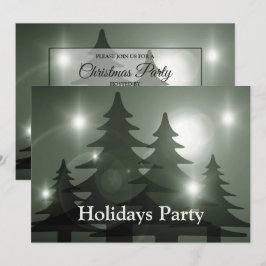 Julparty Gröna Träd Högtid Vinter Elegant Inbjudningar