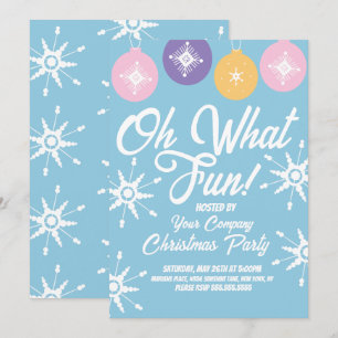 Julparty Groovy Ornamenter Snöflingor Inbjudningar