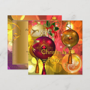 Julparty Guld Gul Grön Röd Jul Inbjudningar